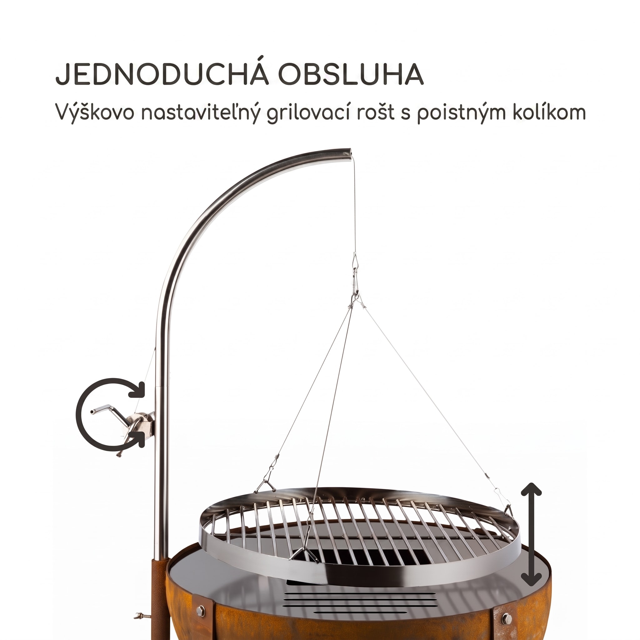 Blumfeldt Blum Fire Globe, ohnisko s grilom, Ø 60 cm, oceľ – Obrázok 3