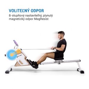 Capital Sports Stream M1, magnetický veslovací trenažér, 105 cm, LC displej, 8 úrovní, hliník