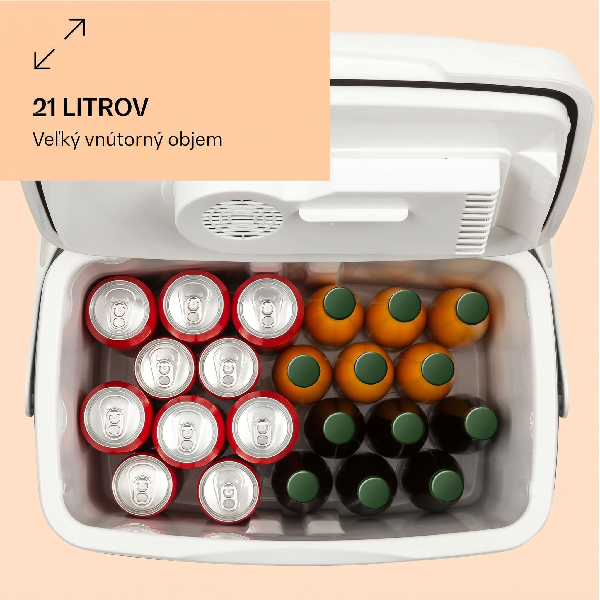 Klarstein BeerBelly 21, autochladnička, elektrický chladiaci box, funkcia chladenia a udržiavania tepla, USB port, režim ECO – Obrázok 3
