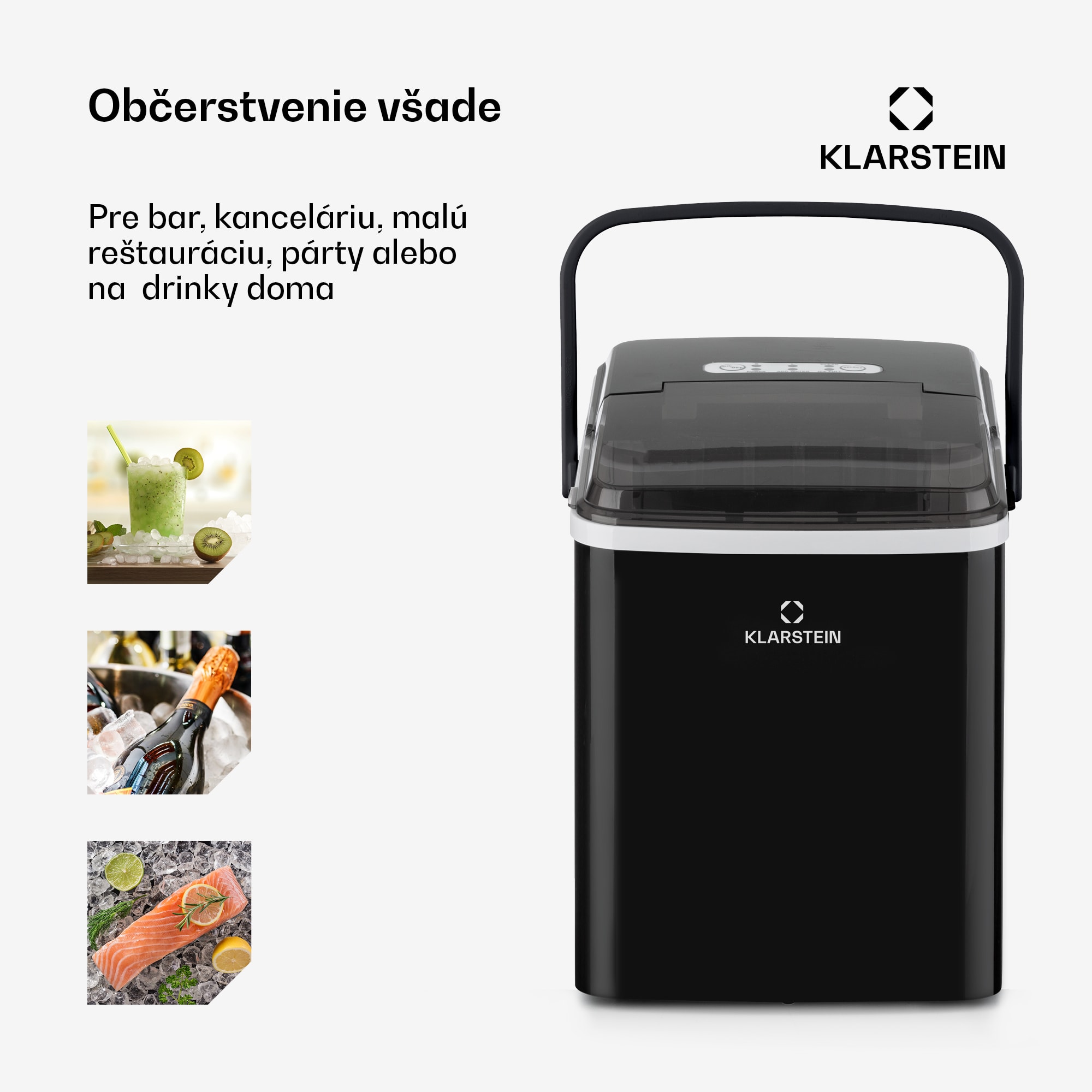 Klarstein Arctic Porter, výrobník ľadu, kužeľovité kúsky ľadu, 12 kg/24 h, nehrdzavejúca oceľ – Obrázok 3