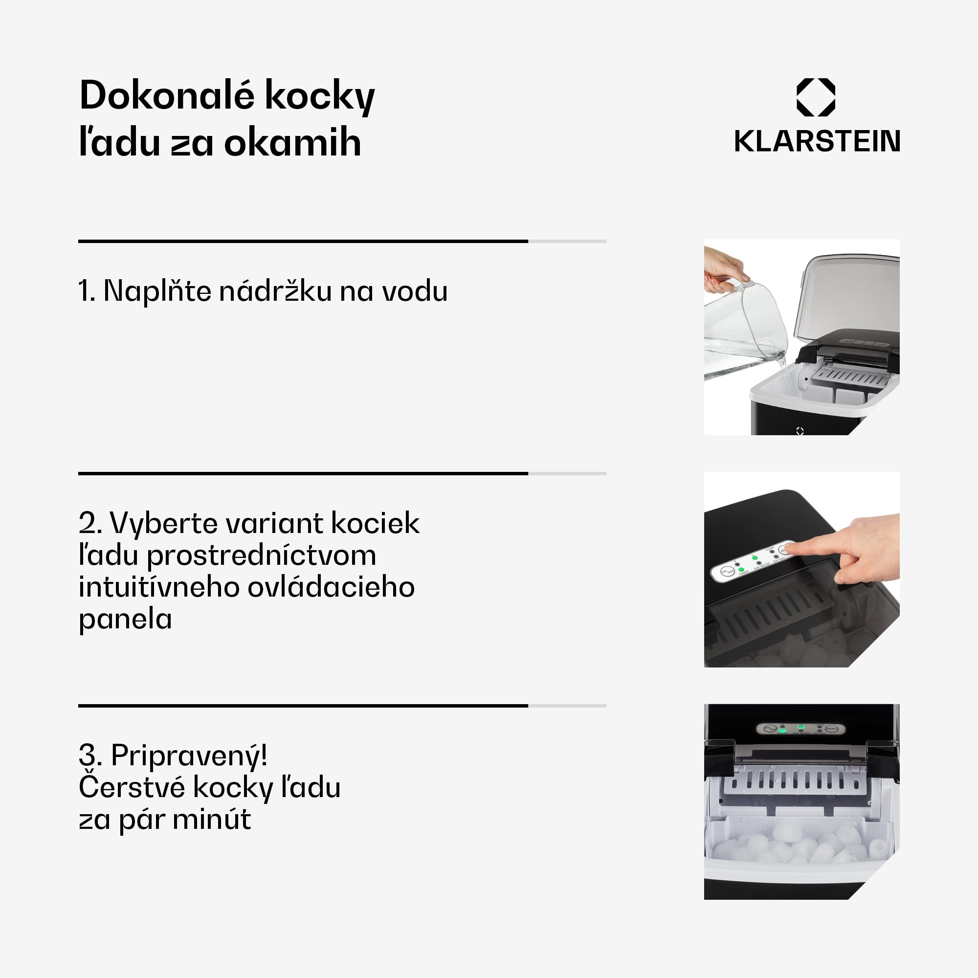 Klarstein Arctic Porter, výrobník ľadu, kužeľovité kúsky ľadu, 12 kg/24 h, nehrdzavejúca oceľ – Obrázok 4