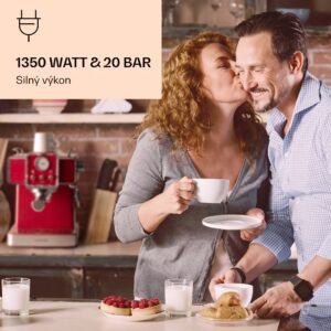 Klarstein Gusto Classico, pákový kávovar, 1350 W, 20 bar, 1,5l, nehrdzavejúca oceľ