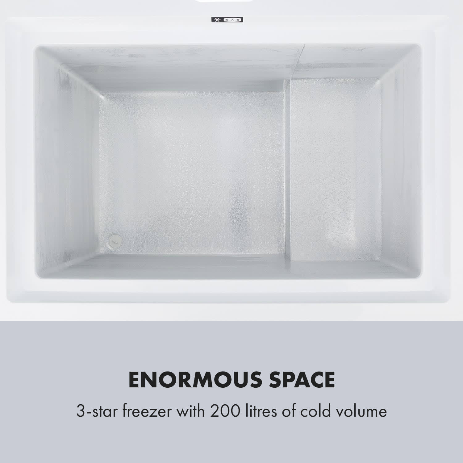 Klarstein Iceblokk Eco, mraziaci box, D, 200 l, 2 závesné koše, kolieska, biely – Obrázok 3