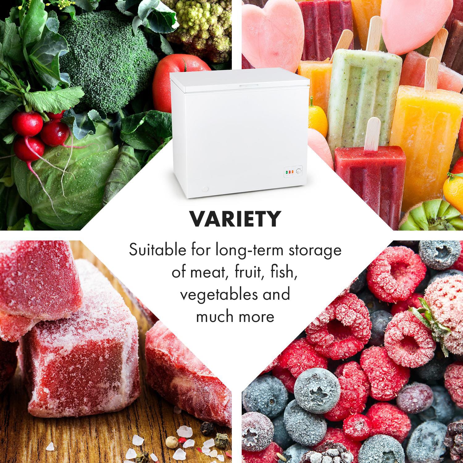 Klarstein Iceblokk Eco, mraziaci box, D, 200 l, 2 závesné koše, kolieska, biely – Obrázok 4