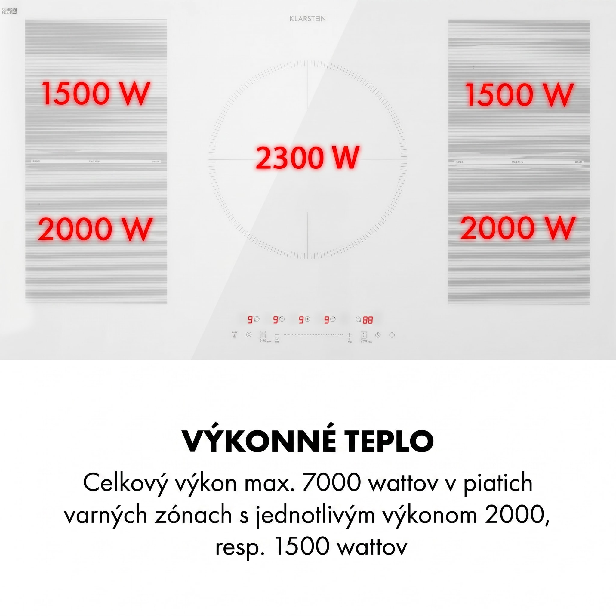 Klarstein Delicatessa 90 Flex, vstavaná indukčná varná doska, 7400 W, 5 zón, samostatná – Obrázok 3