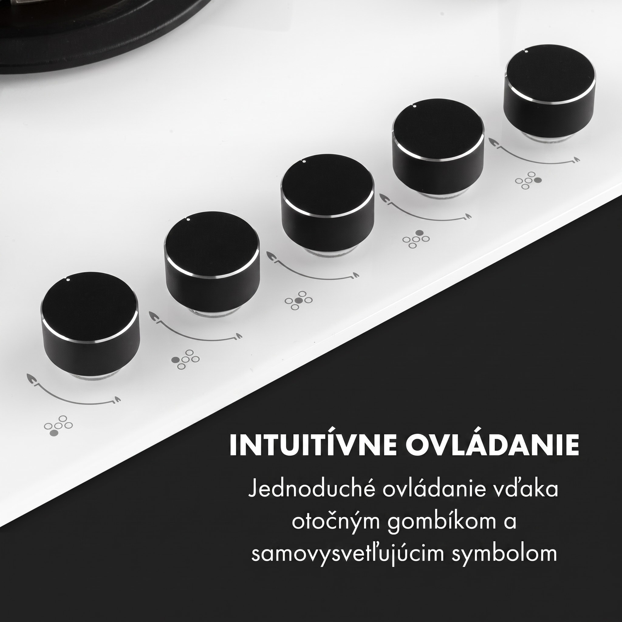 Klarstein Goldflame 5, plynová varná doska, 5 mosadzné horáky, sklokeramika – Obrázok 3