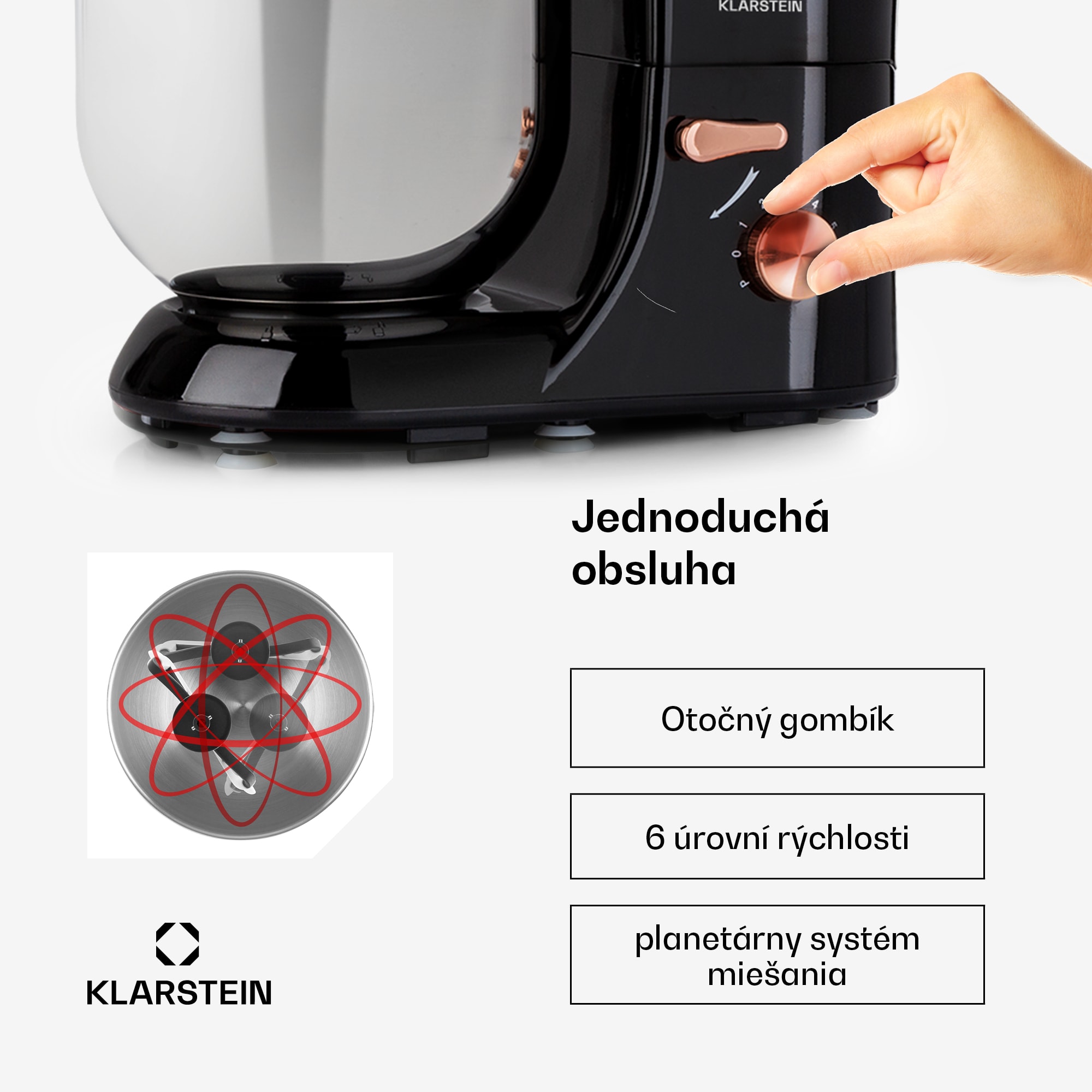 Klarstein Lucia Elegance, kuchynský robot, mixér, mlynček na mäso, 1800 W, bez BPA – Obrázok 4