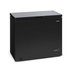 Klarstein Iceblokk 200, truhlicová mraznička, mraziaci box, E, 200 litrov, 2 závesné koše, kolieska, čierna