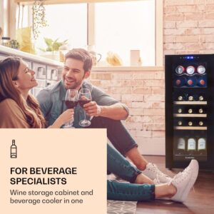 Klarstein Bovella 18 Duo+, dvojzónová vinotéka, 50 l, 18 fliaš, sklenené dvierka