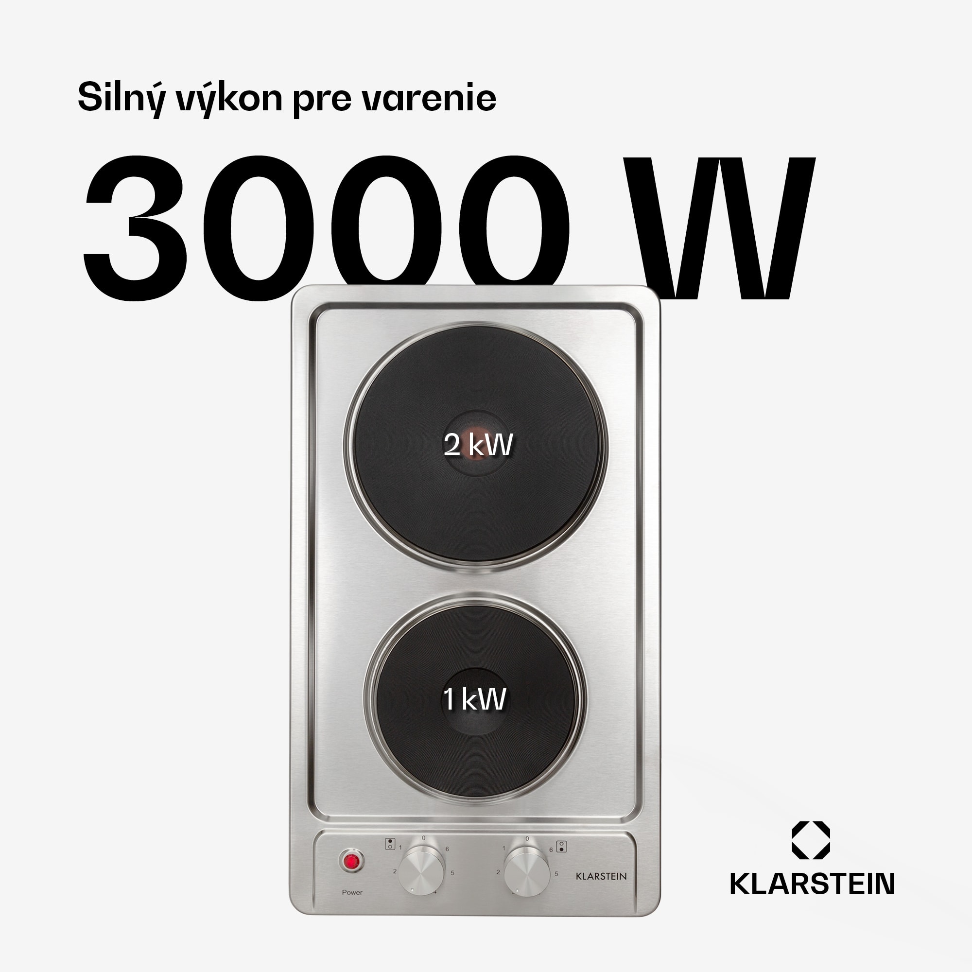 Klarstein Appetito Domino elektrická varná doska 2 platne 3000 W nehrdzavejúca oceľ – Obrázok 2
