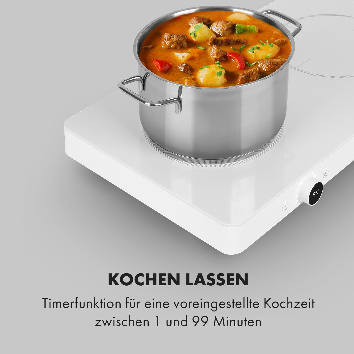 Klarstein FutureChef, dvojitá indukčná varná doska, 3000 W, 2 varné plochy – Obrázok 4
