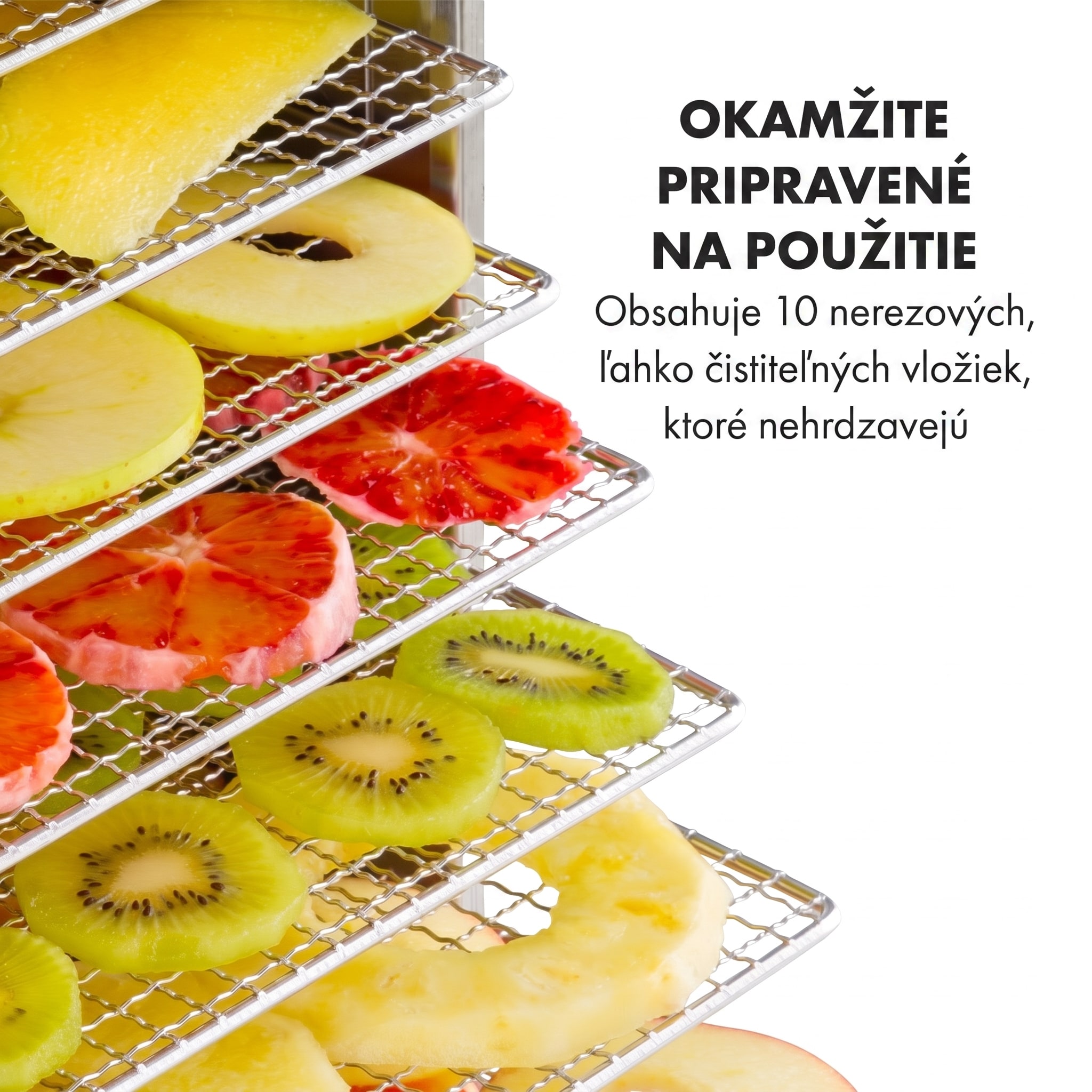 Klarstein Captain Jerky 110, sušička potravín, 1000 W, 30-90 °C, 24-hod. časovač, nehrdzavejúca oceľ – Obrázok 4