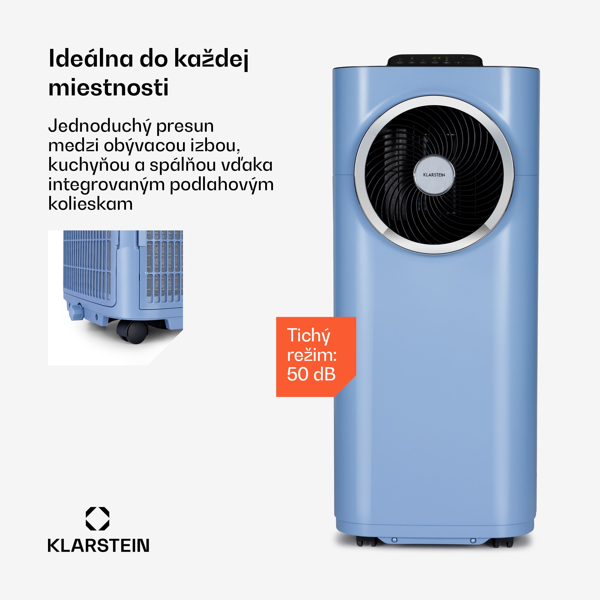 Klarstein Kraftwerk Smart 12K, mobilná klimatizácia 3 v 1, 12 000 BTU, ovládanie cez aplikáciu, diaľkový ovládač – Obrázok 3