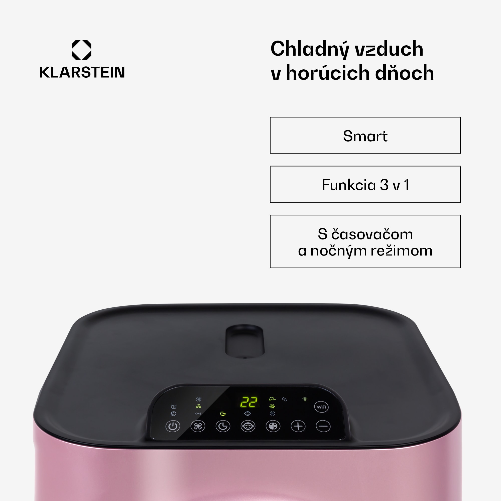 Klarstein Kraftwerk Smart 12K, mobilná klimatizácia 3 v 1, 12 000 BTU, ovládanie cez aplikáciu, diaľkový ovládač