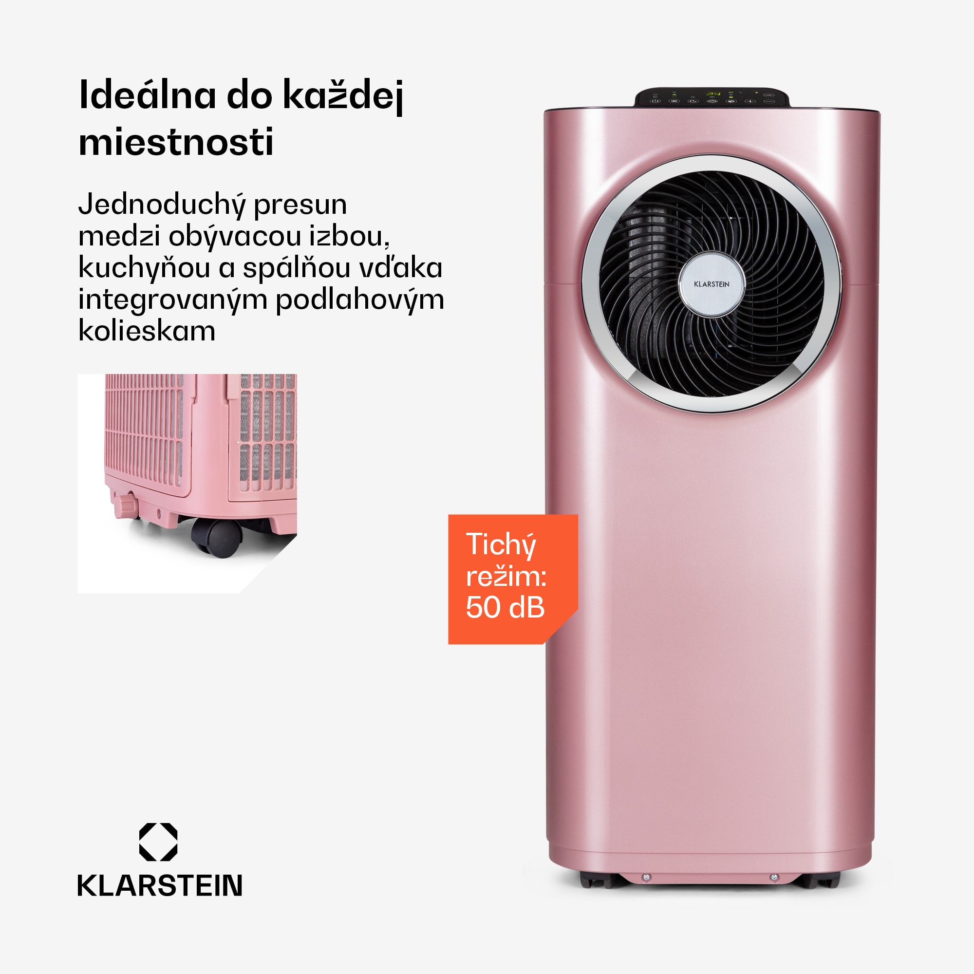 Klarstein Kraftwerk Smart 12K, mobilná klimatizácia 3 v 1, 12 000 BTU, ovládanie cez aplikáciu, diaľkový ovládač – Obrázok 3