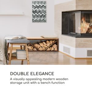 Blumfeldt Kindlewood L Rust, stojan na drevo, lavička, 104 × 40 × 35 cm, bambus, zinok