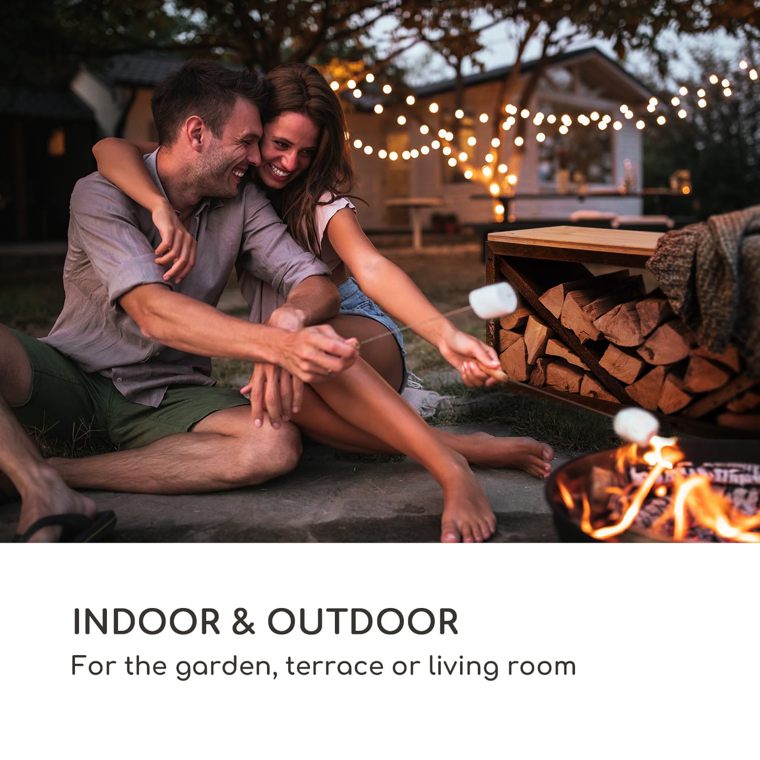 Blumfeldt Kindlewood L Rust, stojan na drevo, lavička, 104 × 40 × 35 cm, bambus, zinok – Obrázok 2