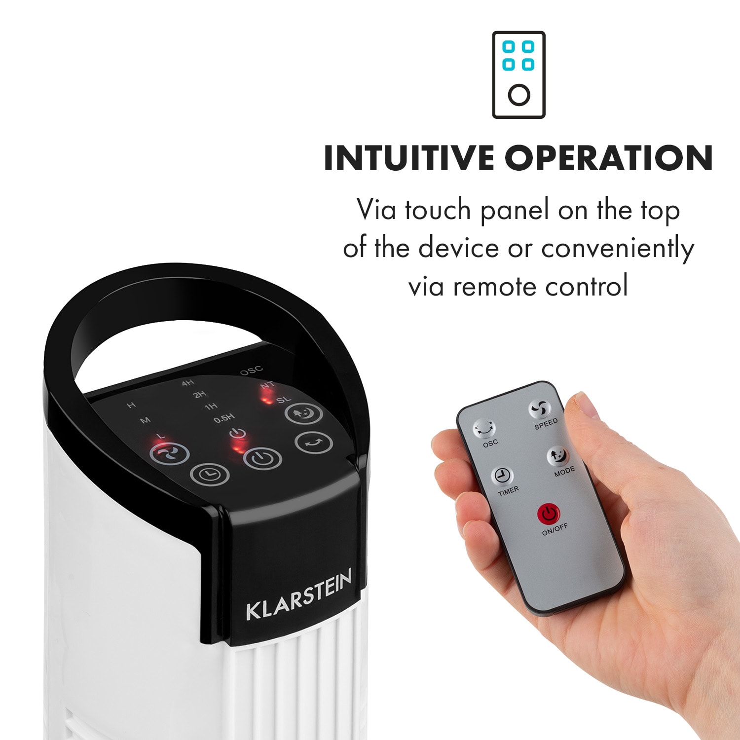 Klarstein Mana Peak, stĺpový ventilátor, 3 úrovne, 3 režimy, 50 W – Obrázok 2