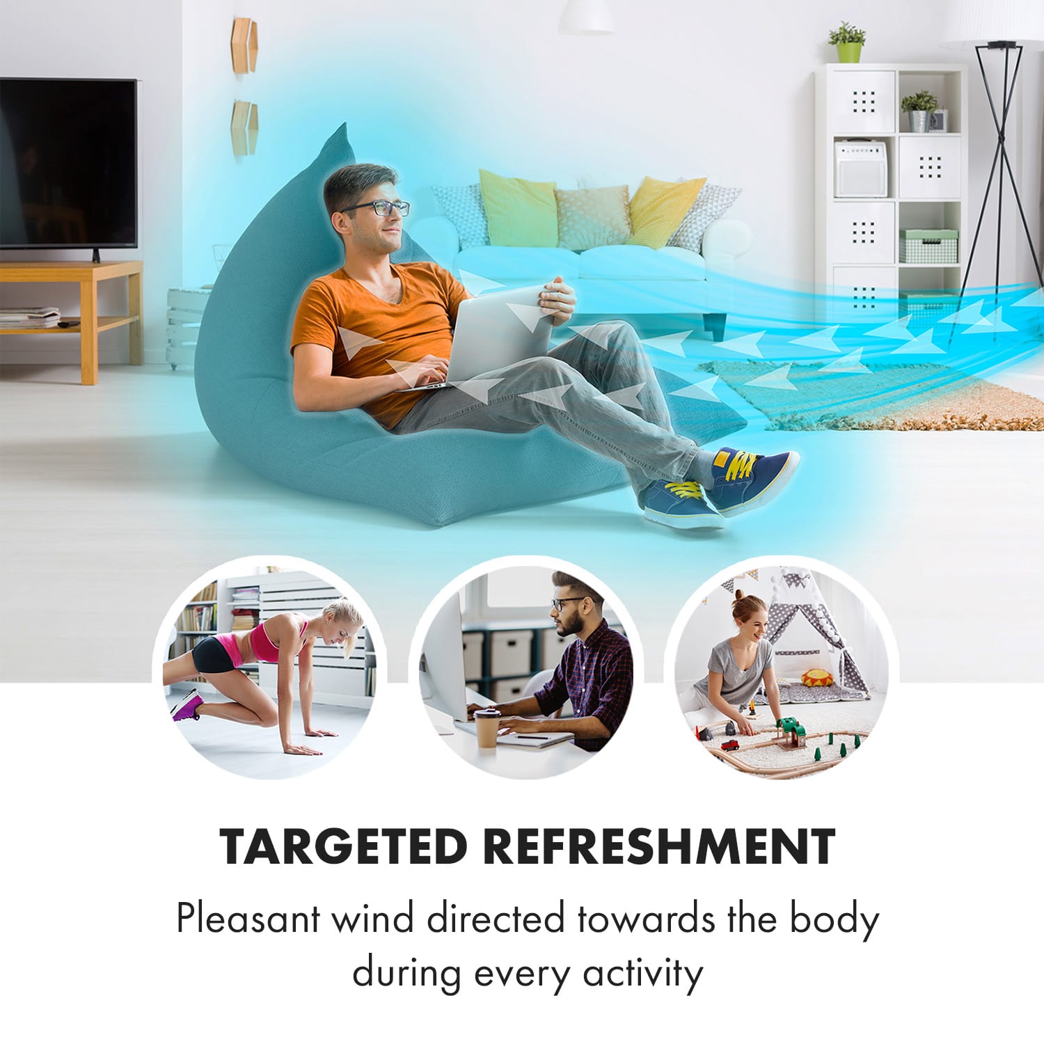 Klarstein Mana Peak, stĺpový ventilátor, 3 úrovne, 3 režimy, 50 W