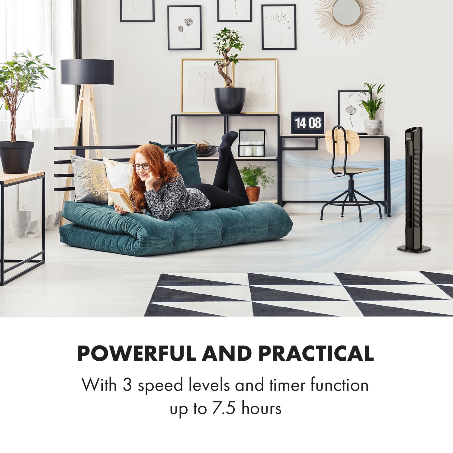 Klarstein Mana Peak, stĺpový ventilátor, 3 úrovne, 3 režimy, 50 W – Obrázok 3