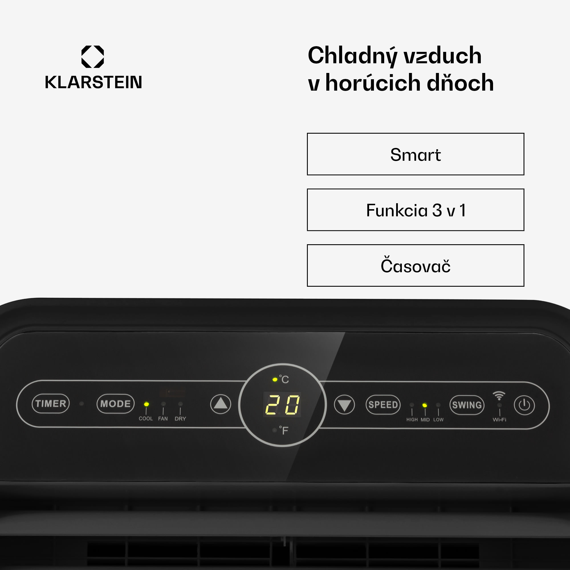 Klarstein Metrobreeze New York Smart 12k, mobilná klimatizácia, 12 000 BTU/3,5 kW, A, diaľkový ovládač