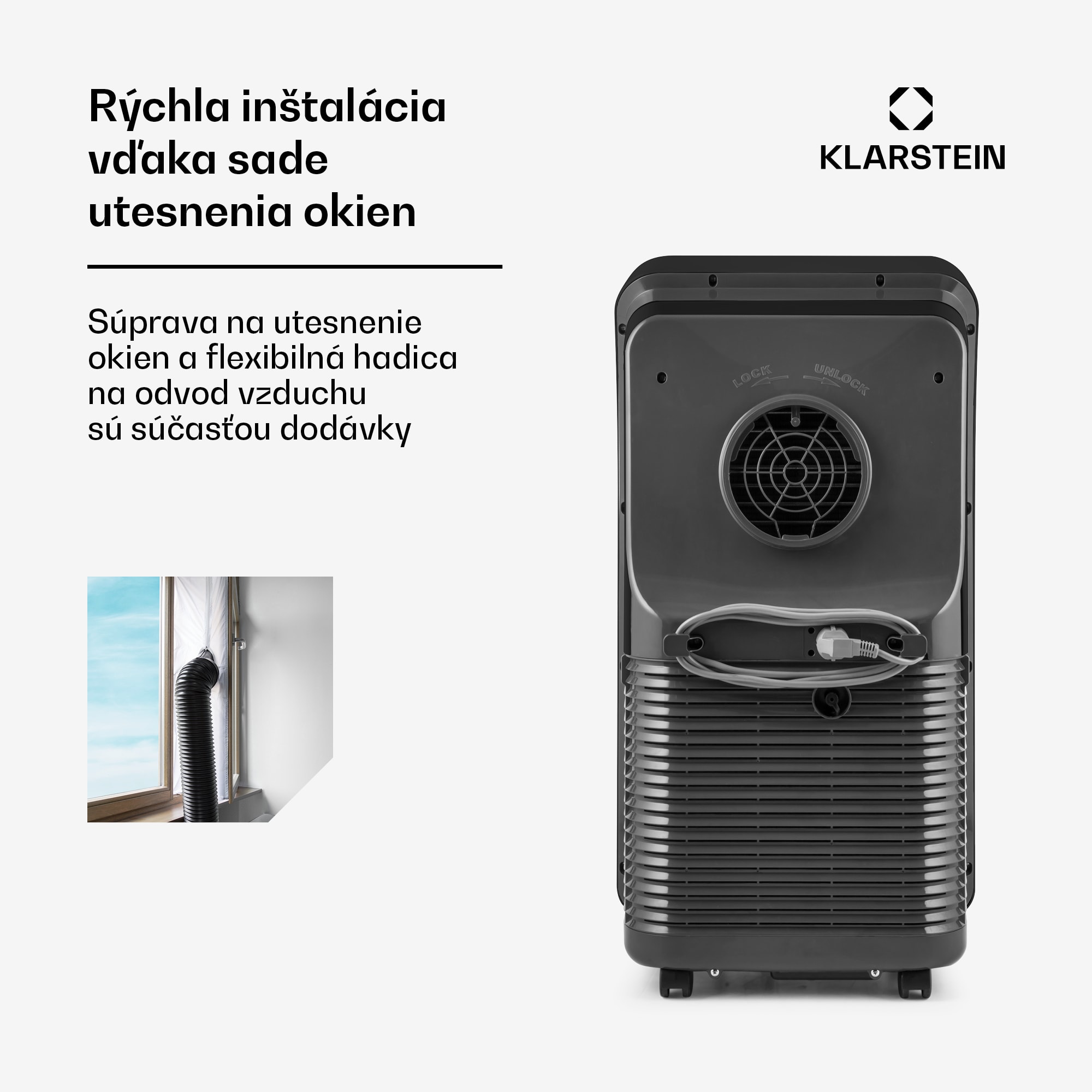 Klarstein Metrobreeze New York Smart 12k, mobilná klimatizácia, 12 000 BTU/3,5 kW, A, diaľkový ovládač – Obrázok 4