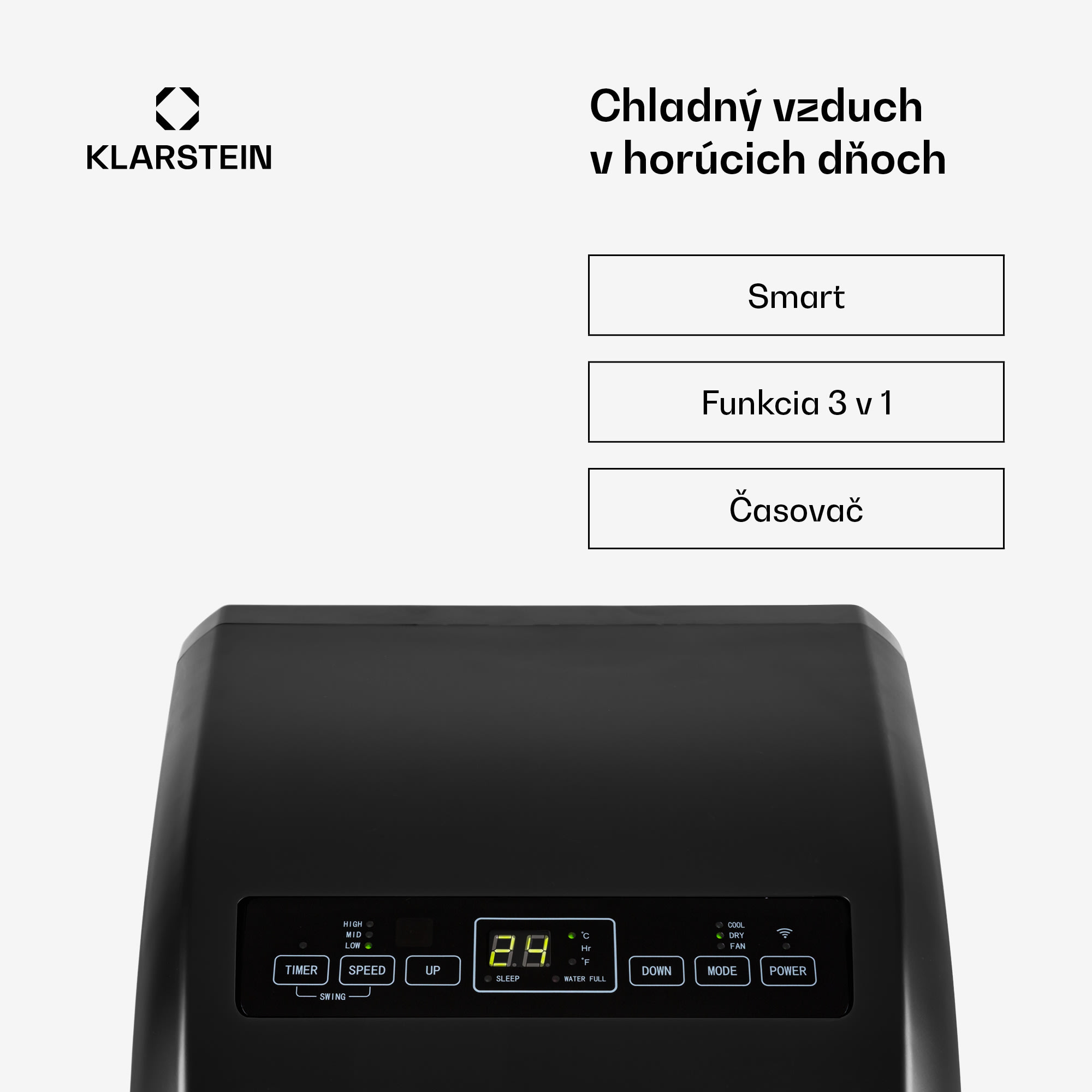 Klarstein Metrobreeze Rom Smart, mobilná klimatizácia, 10 000 BTU, 3,0 kW, A, diaľkový ovládač
