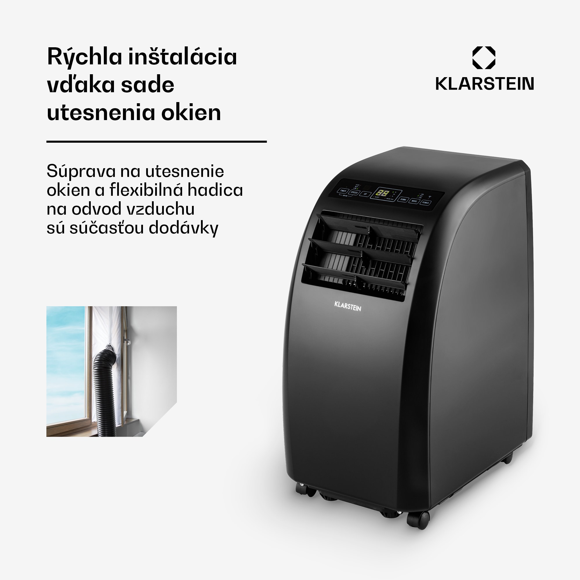 Klarstein Metrobreeze Rom Smart, mobilná klimatizácia, 10 000 BTU, 3,0 kW, A, diaľkový ovládač – Obrázok 4