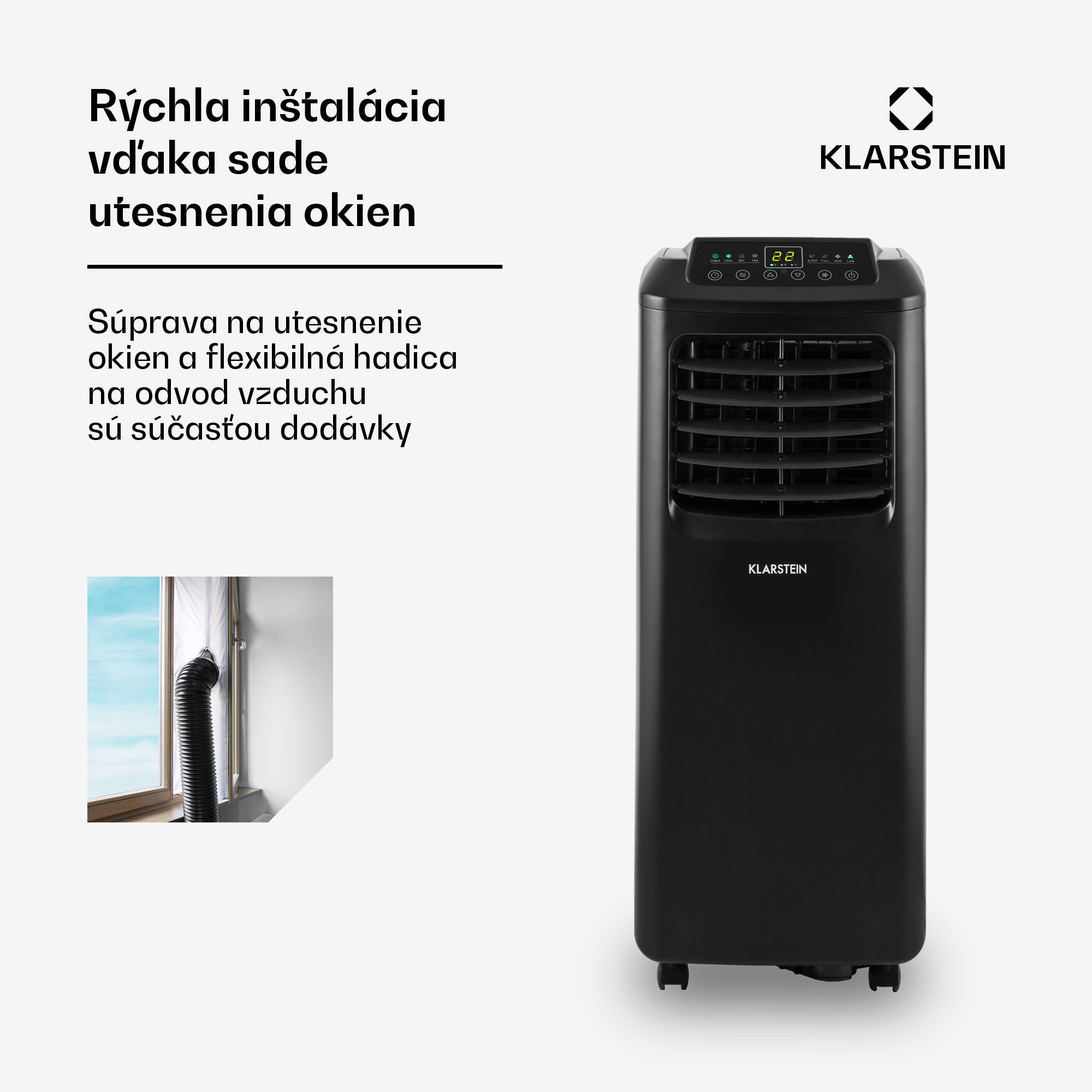 Klarstein Pure Blizzard Smart 9k, mobilná klimatizácia, 9 000 BTU/2,6 kW, A, diaľkový ovládač – Obrázok 4