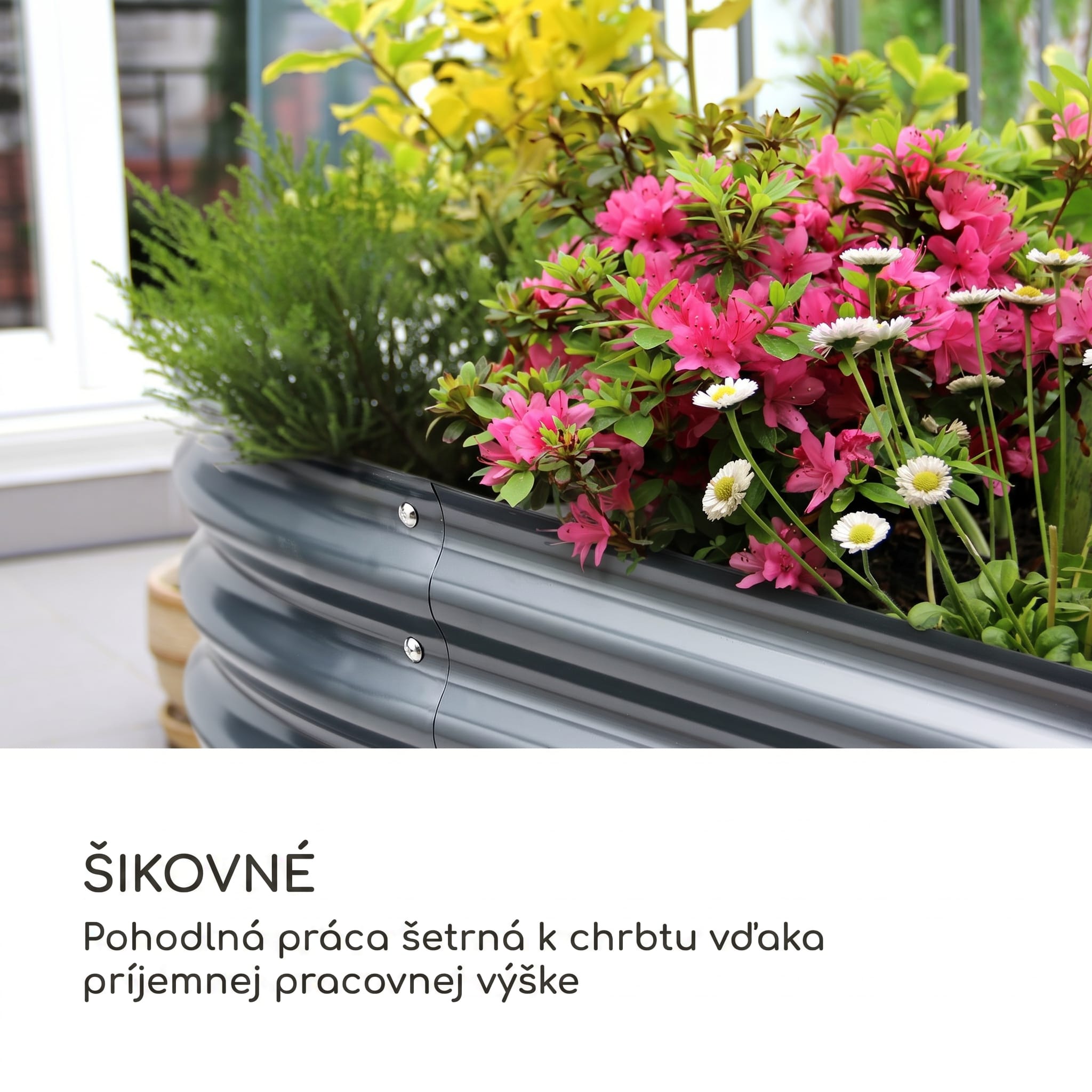 Blumfeldt High Grow, vyvýšený záhon, 160 x 80 x 80 cm, vlnovitý plech, jednoduchá montáž – Obrázok 2