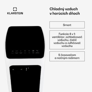 Klarstein Skytower 360° Smart, ochladzovač vzduchu, 60 W, 280 m³/h, 6 l, mobilný