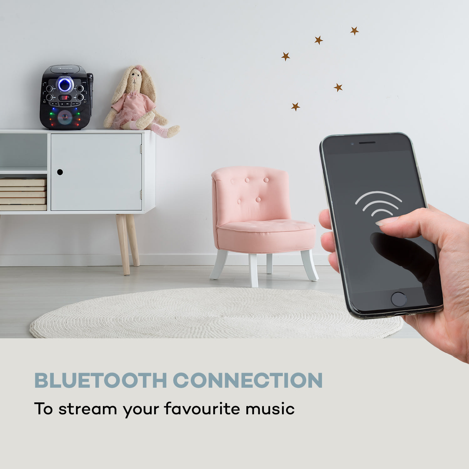 Auna StarMaker 2.0, karaoke systém, bluetooth funkcia, CD prehrávač, vrátane mikrofónu – Obrázok 3