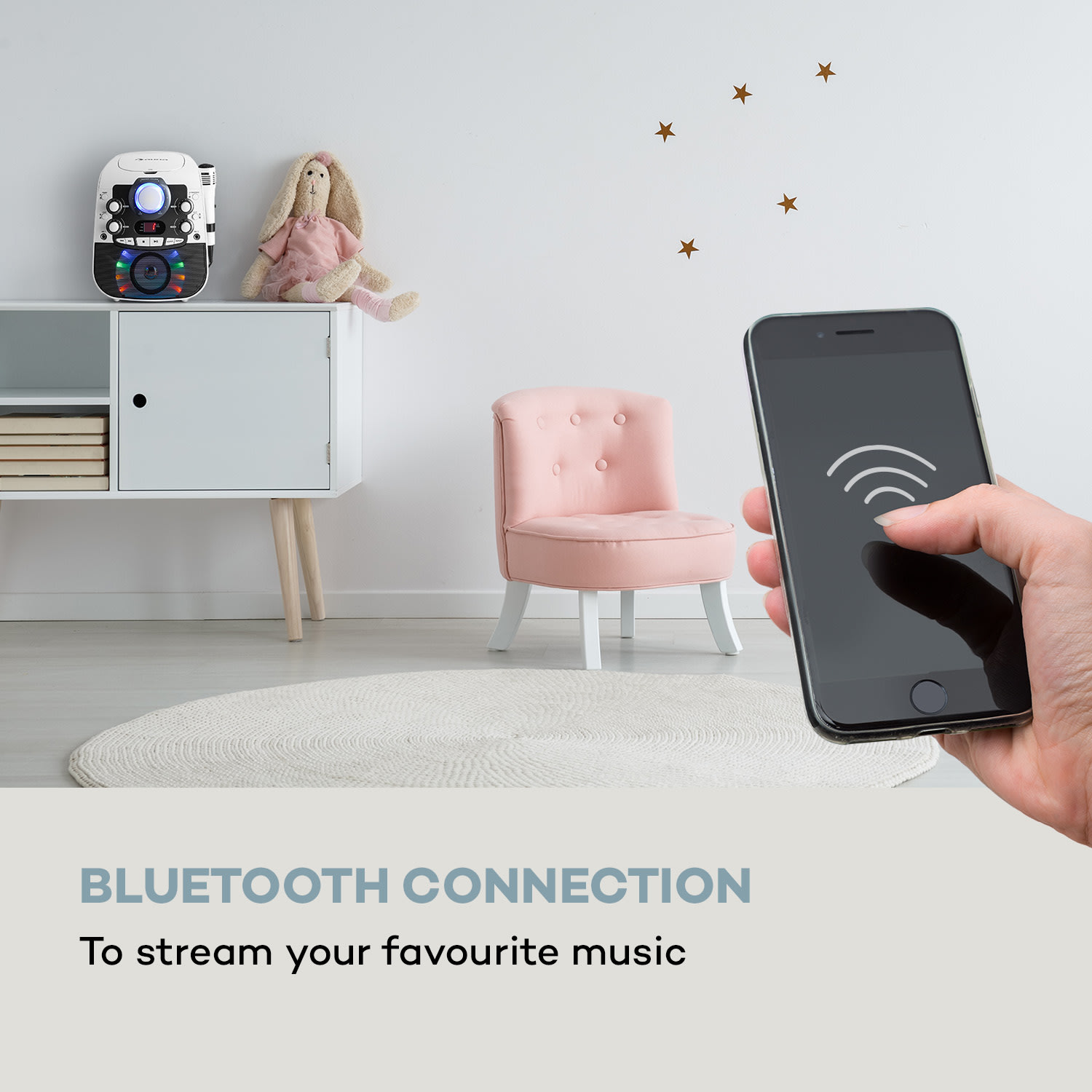 Auna StarMaker 2.0, karaoke systém, bluetooth funkcia, CD prehrávač, vrátane mikrofónu – Obrázok 3