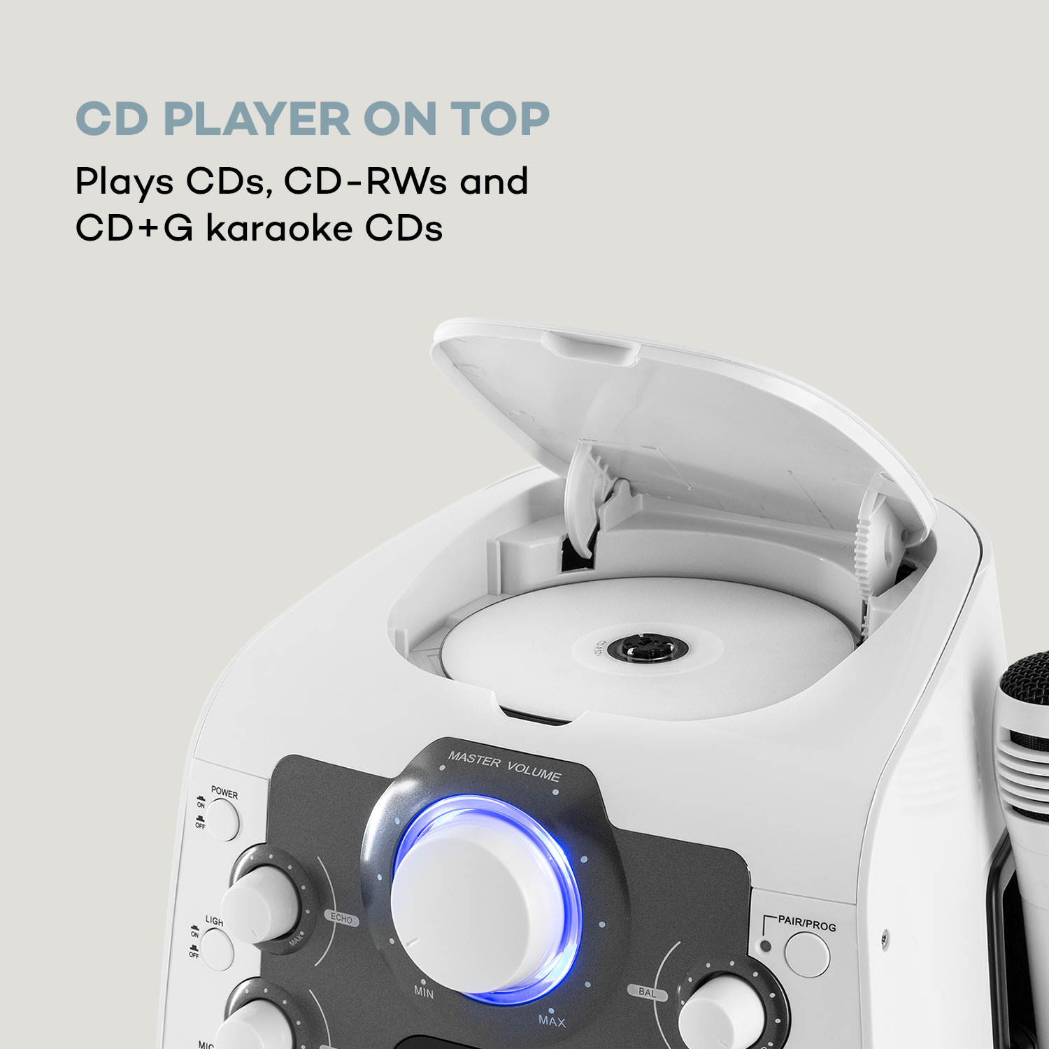 Auna StarMaker 2.0, karaoke systém, bluetooth funkcia, CD prehrávač, vrátane mikrofónu – Obrázok 4