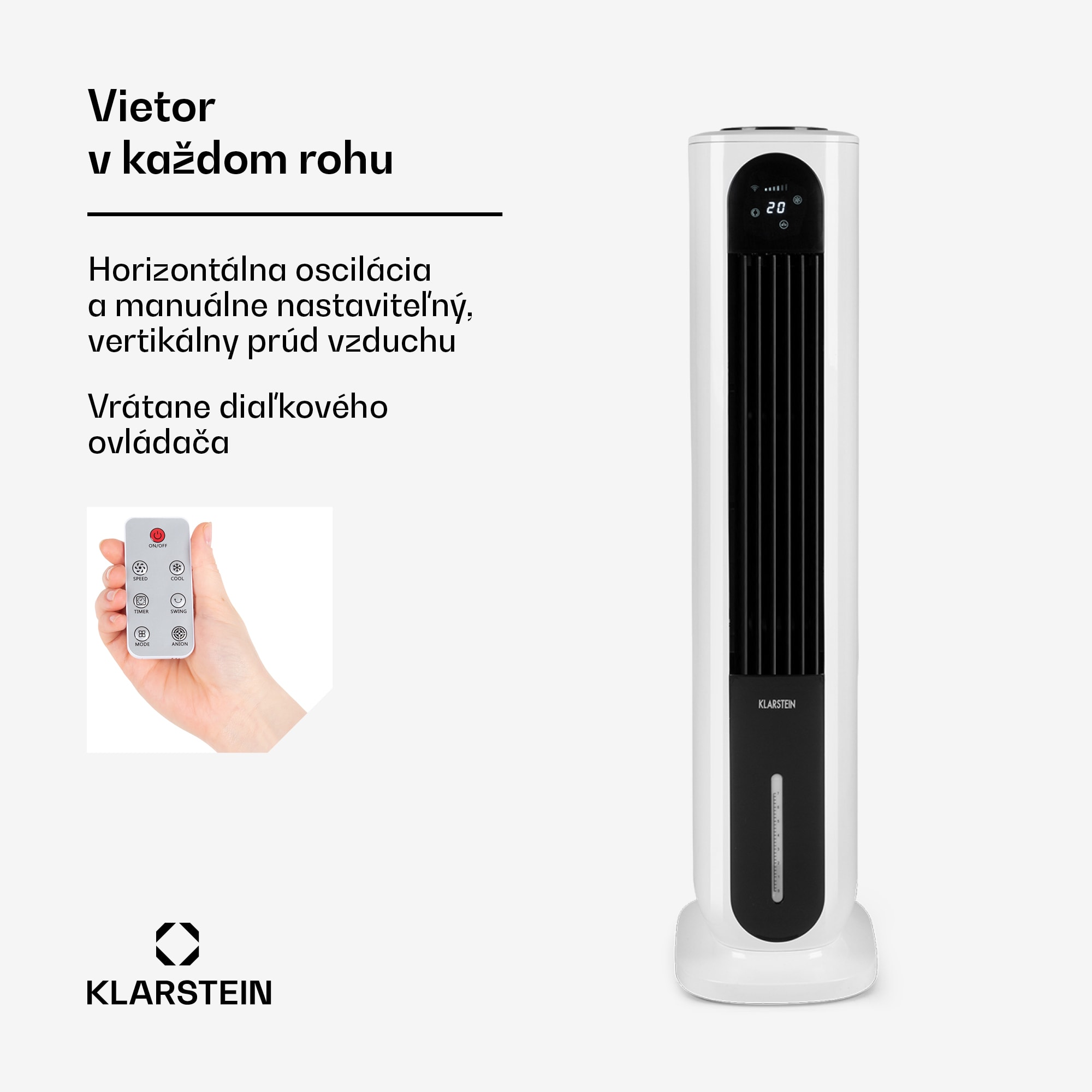 Klarstein Polar Tower Smart, ochladzovač vzduchu, ventilátor, 85 W, 7 l, diaľkový ovládač, 5 x chladiaci box – Obrázok 4