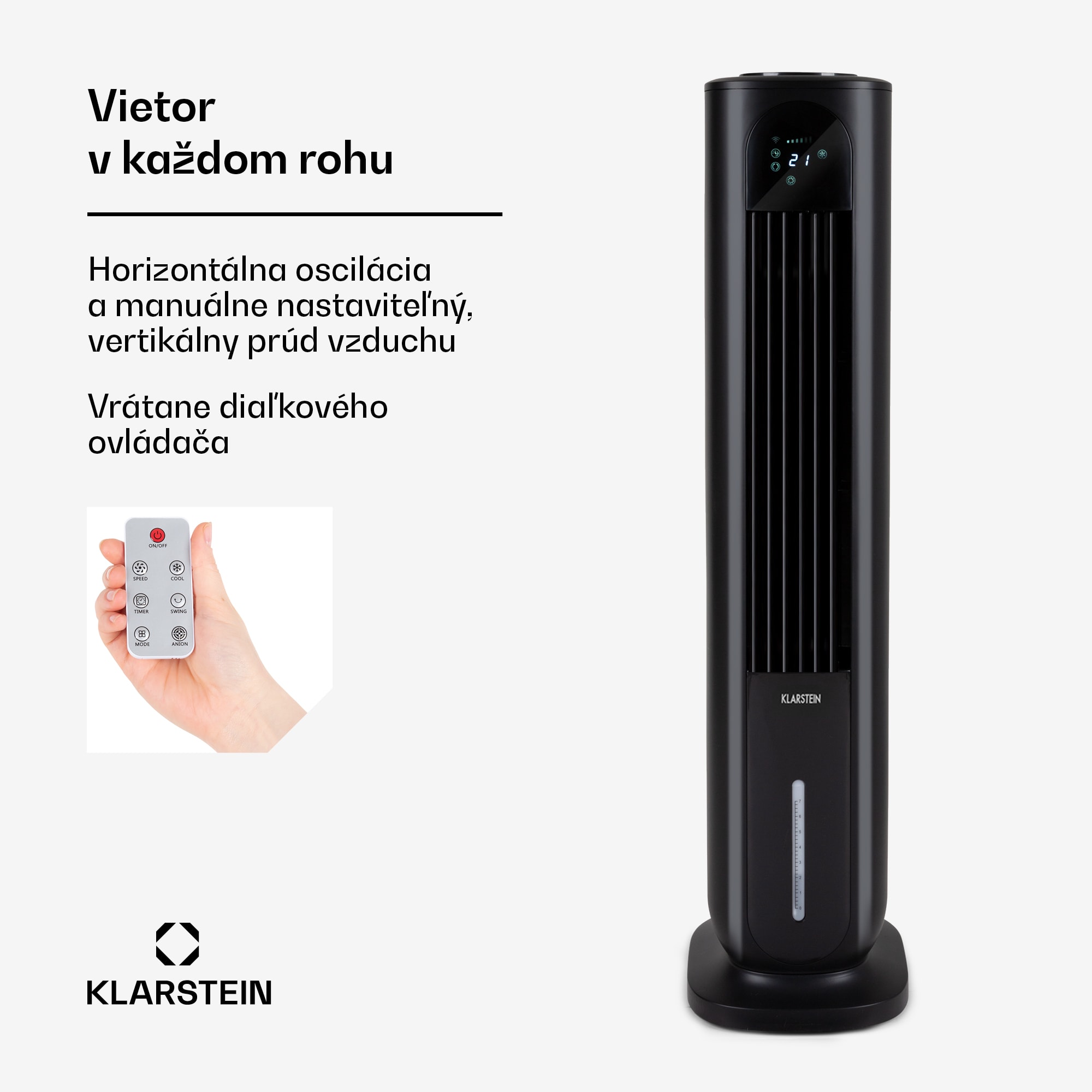 Klarstein Polar Tower Smart, ochladzovač vzduchu, ventilátor, 85 W, 7 l, diaľkový ovládač, 5 x chladiaci box – Obrázok 4