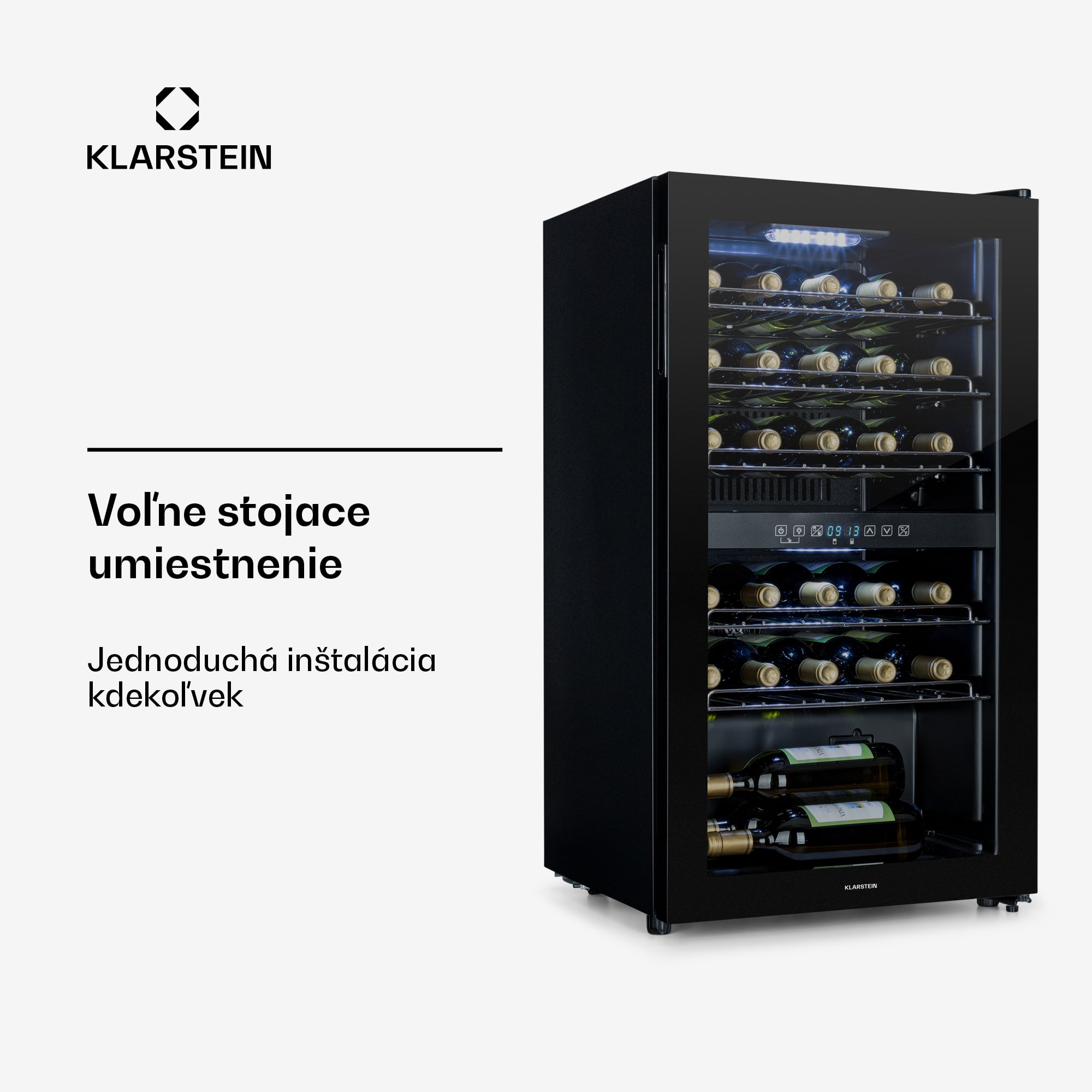 Klarstein Shiraz 29 Duo, vinotéka, 80 l, 29 fliaš, 2 zóny, 5–22°C, dotykové ovládanie, čierna – Obrázok 4