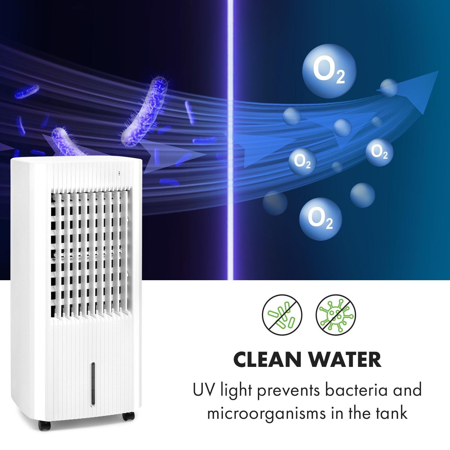 Klarstein Iceberg Pure, ochladzovač vzduchu, 65 W, 283 m³/h, 5 l – Obrázok 4