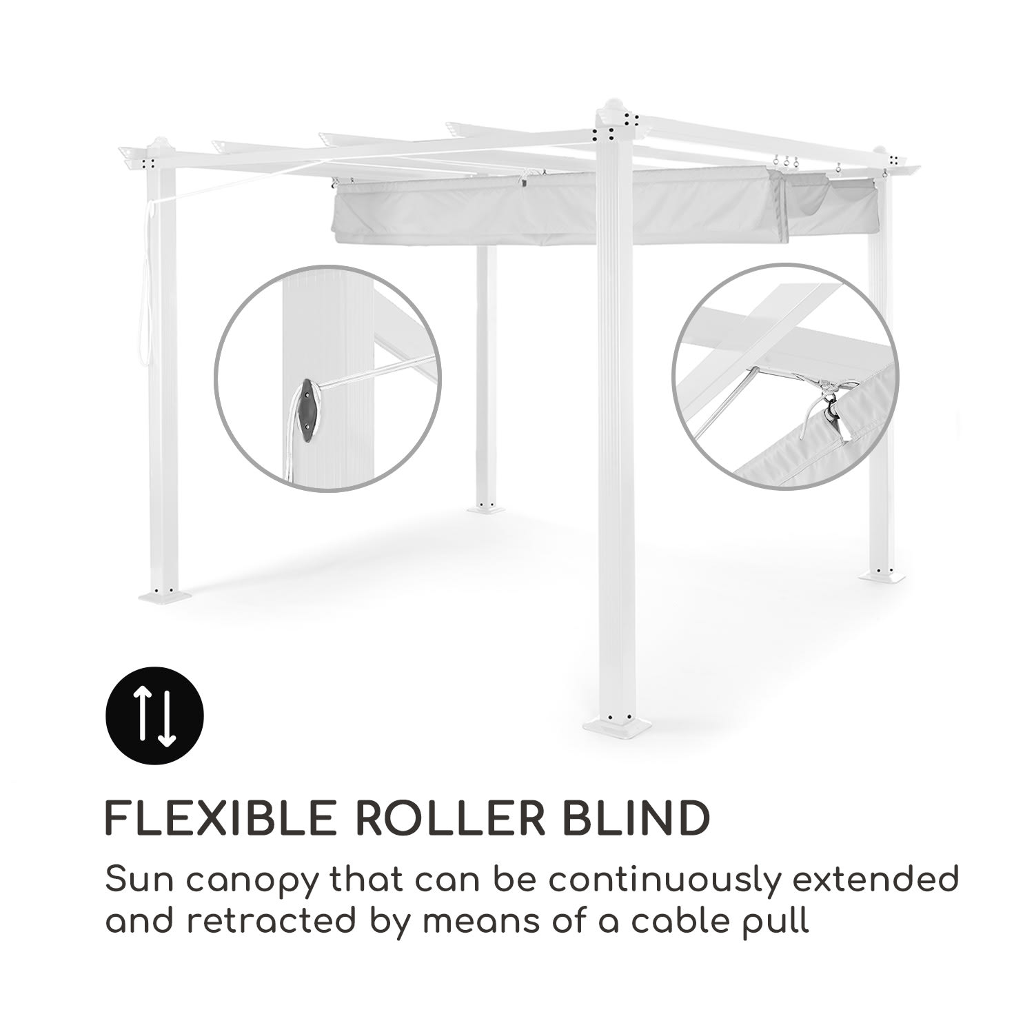 Blumfeldt Pantheon, pergola, hliníkové hranaté rúrky, 3 x 3 m, 4 rohové stĺpy, vodeodolná – Obrázok 3
