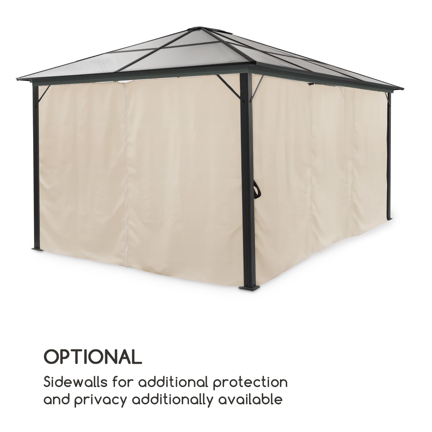 Blumfeldt Pantheon Solid Sky Ambient Solar, altánok so strechou, 3 x 4 m, polykarbonát, hliník, osvetlený – Obrázok 3