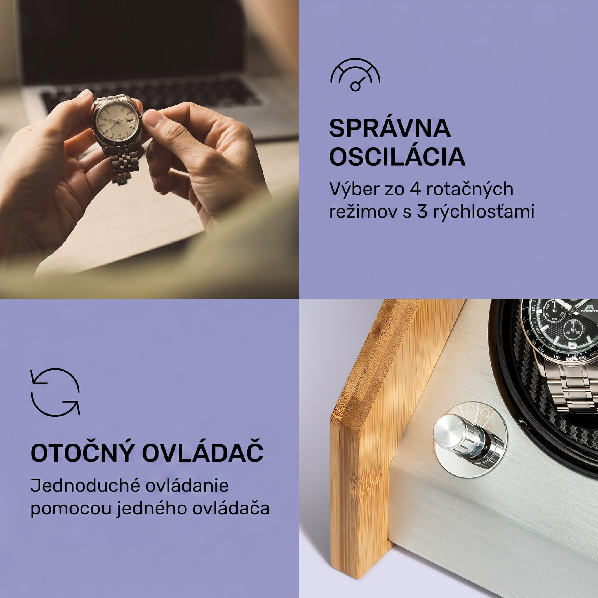 Klarstein Garonne 4, naťahovač hodiniek, 2 otočné taniere, 4 hodinky, 3 rýchlosti, 4 režimy, bambus – Obrázok 2