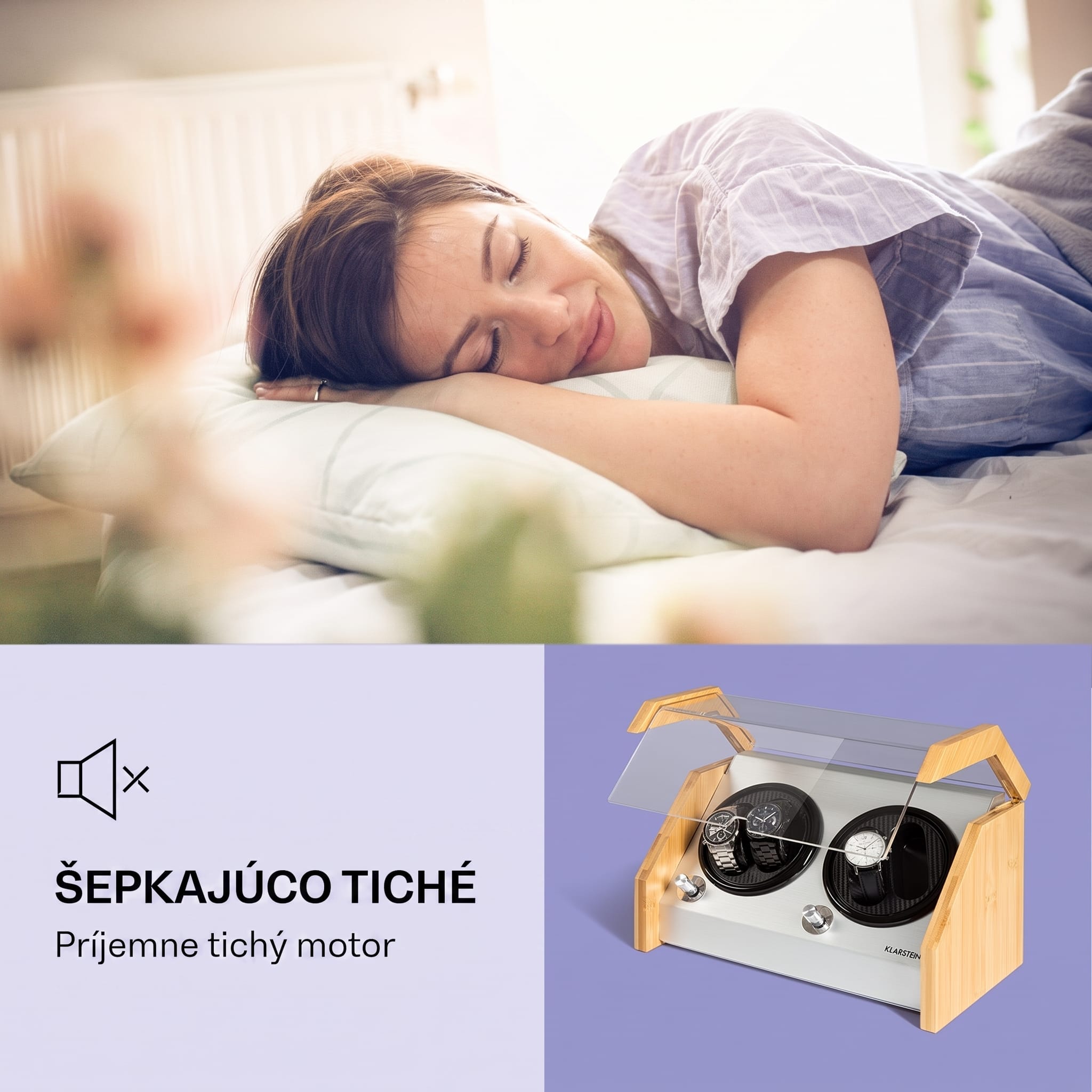 Klarstein Garonne 4, naťahovač hodiniek, 2 otočné taniere, 4 hodinky, 3 rýchlosti, 4 režimy, bambus – Obrázok 3