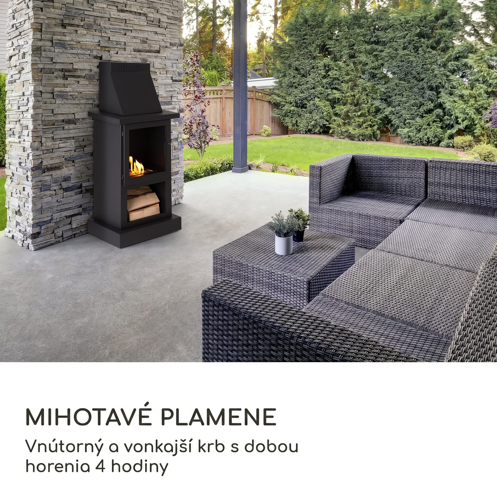 Blumfeldt Fiamme Camino, etanolový krb, horák z nehrdzavejúcej ocele, 1,15 l, doba horenia 4 h