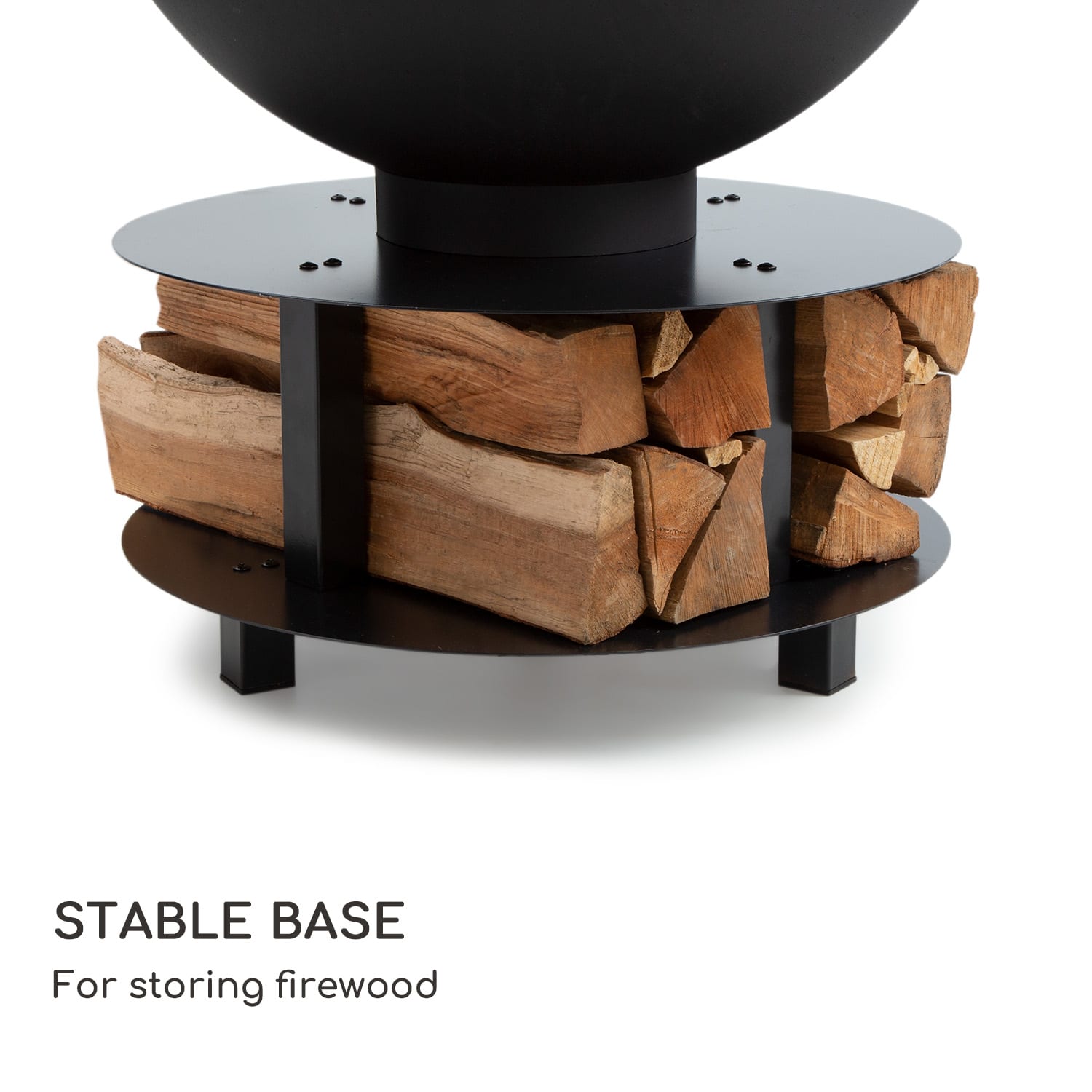 Blumfeldt Savage 2.0, okrúhle ohnisko s grilom, Ø 60 cm, stabilný podstavec, priestor na drevo – Obrázok 2