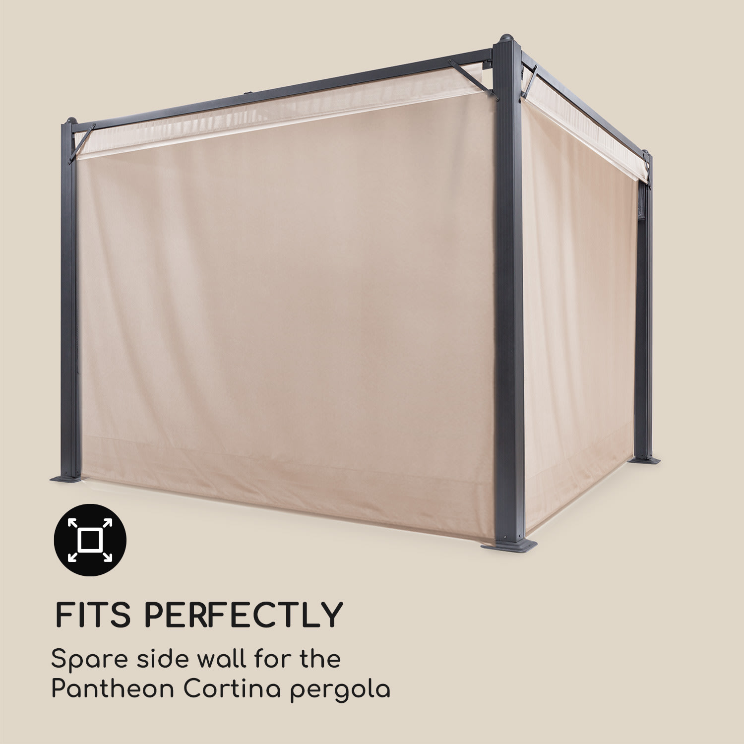 Blumfeldt Pantheon Cortina Pergola, súprava náhradných bočných stien: 4 steny, 200 g/m², polyesterová tkanina, 3 x 6 m – Obrázok 2