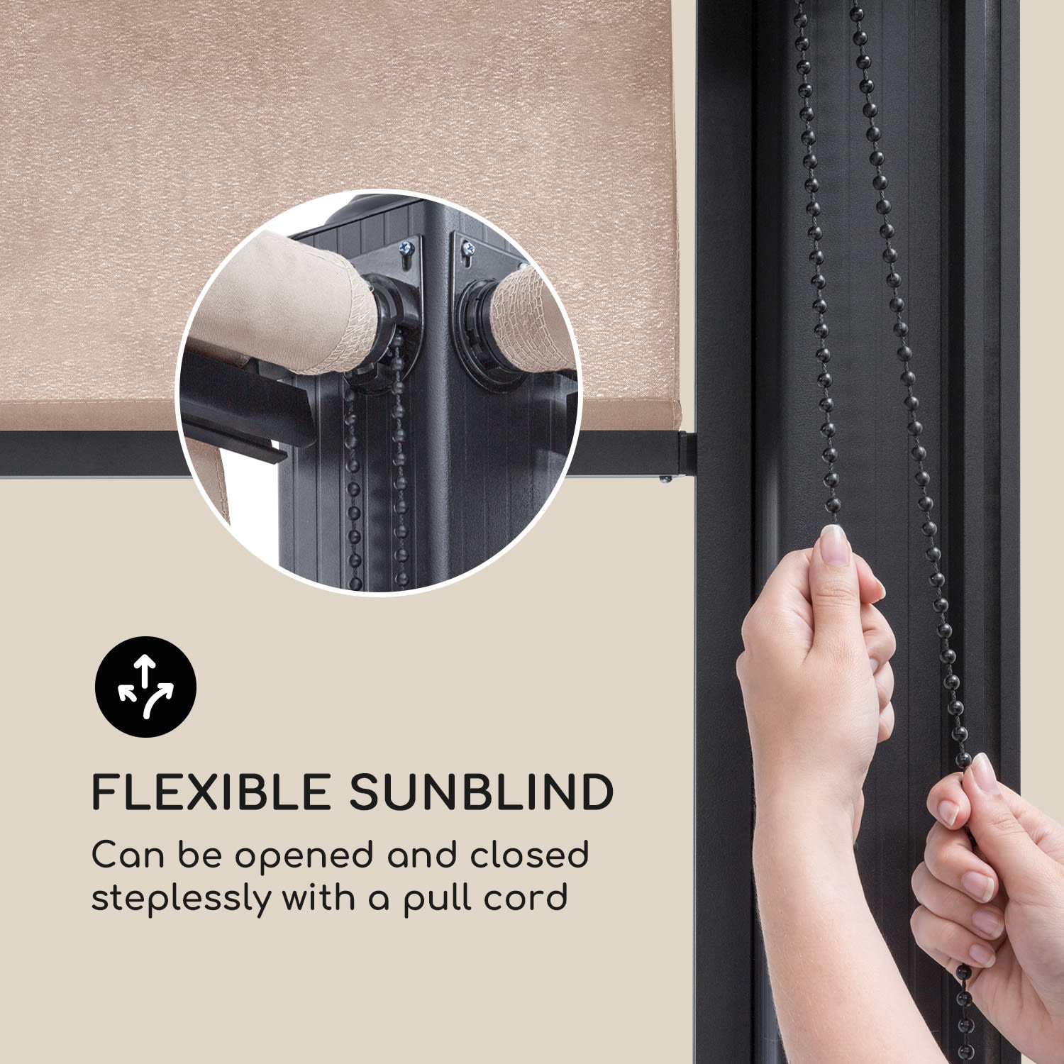 Blumfeldt Pantheon Cortina Pergola, súprava náhradných bočných stien: 4 steny, 200 g/m², polyesterová tkanina, 3 x 6 m – Obrázok 3