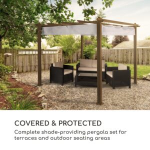 Blumfeldt Pantheon Rust Pergola, náhradná strecha 200 g/m², polyesterová tkanina, 3x3 m, vrátane lankového tiahla