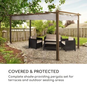 Blumfeldt Pantheon Rust Pergola, náhradná strecha, 200 g/m², polyesterová tkanina, 3 x 4 m, vrátane lankového tiahla