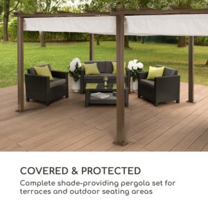 Blumfeldt Pantheon Rust Pergola, náhradná strecha 200 g/m², polyesterová tkanina, 3x6 m, vrátane lankového tiahla