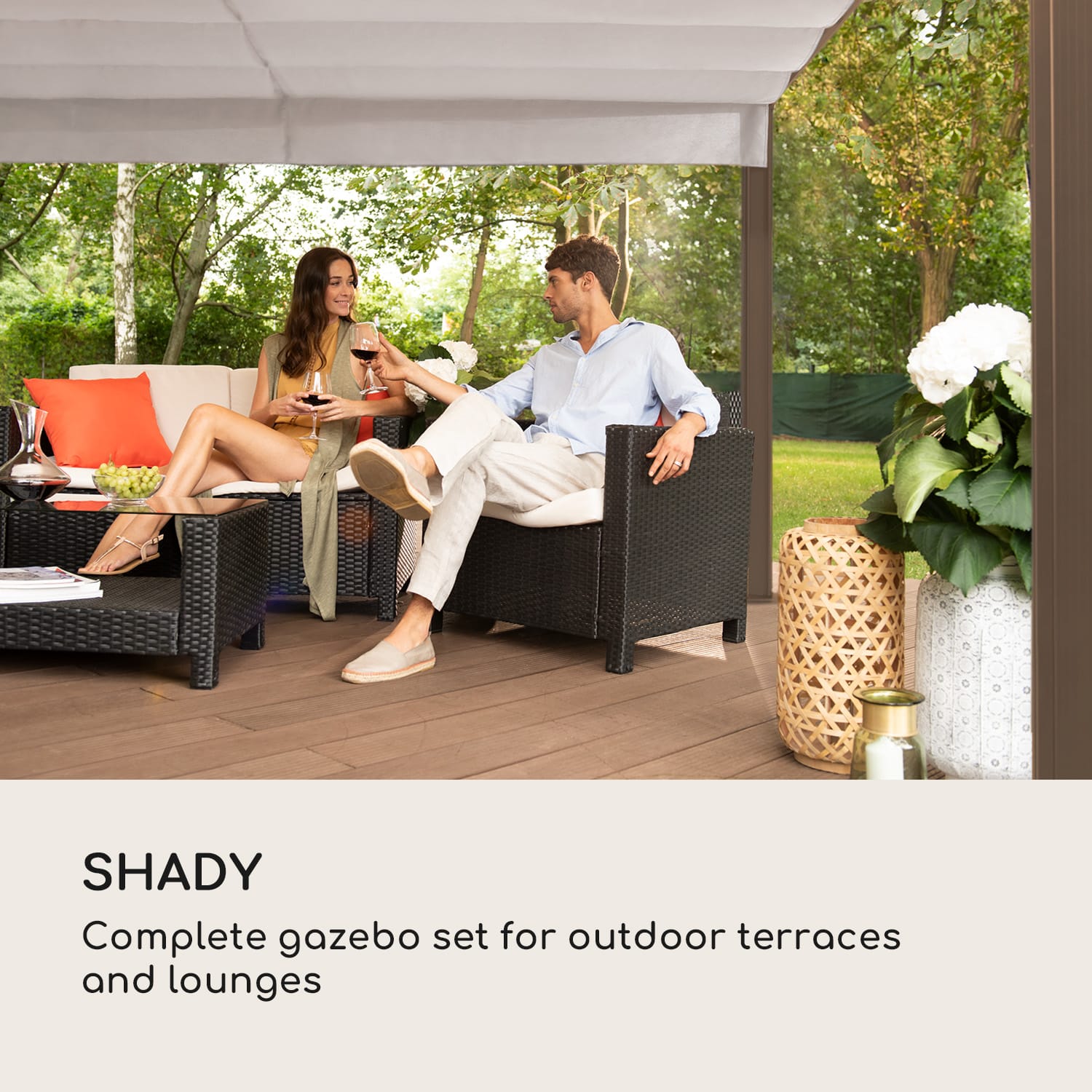 Blumfeldt Pantheon Cortina Pergola, náhradná strecha 200 g/m², polyesterová tkanina, 3 x 6 m, vrátane lankového tiahla